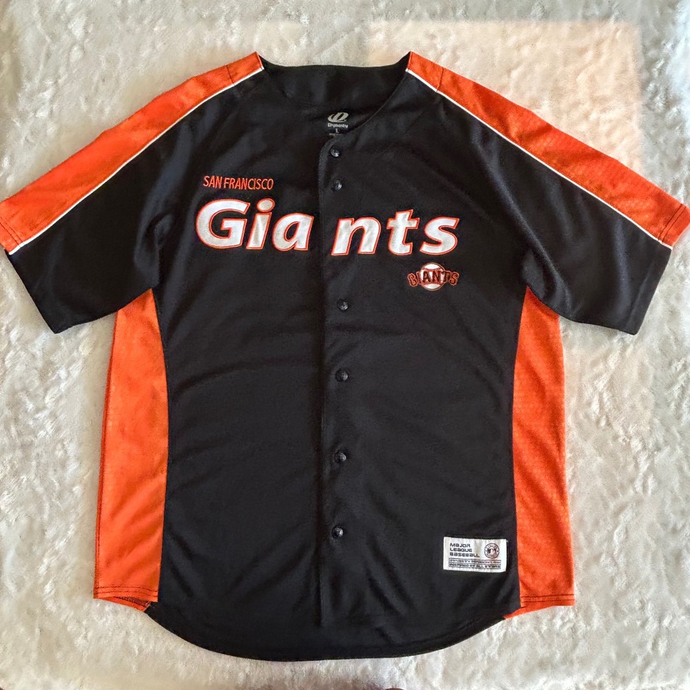 San Francisco Giants Embroidered Jersey Mens L Black Excellent Dynasty Series